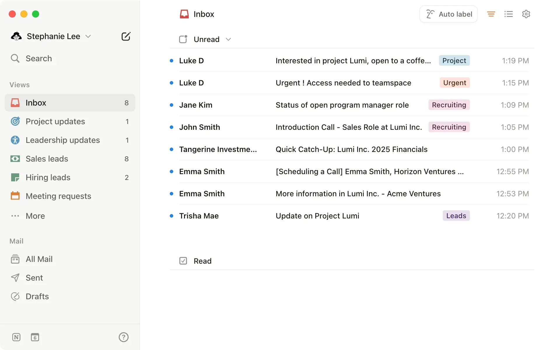 Notion Mail Hero screenshot