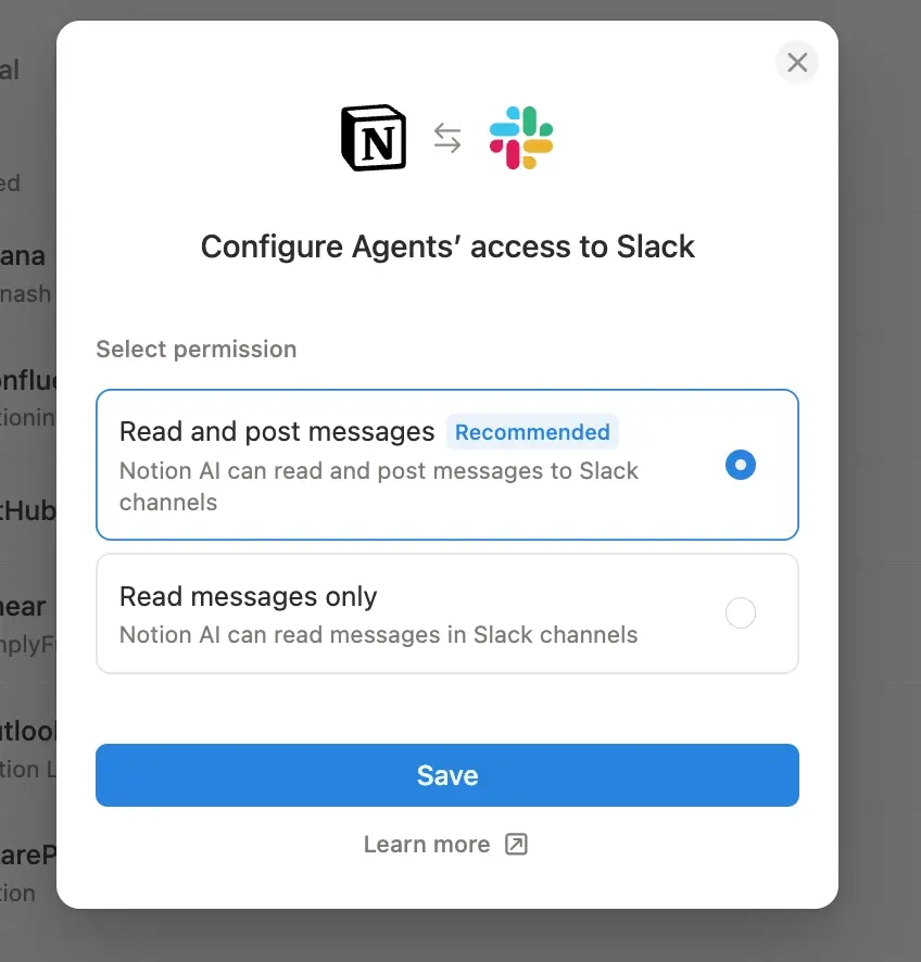 Select read and post message for Custom Agents in Slack Enterprise Grid