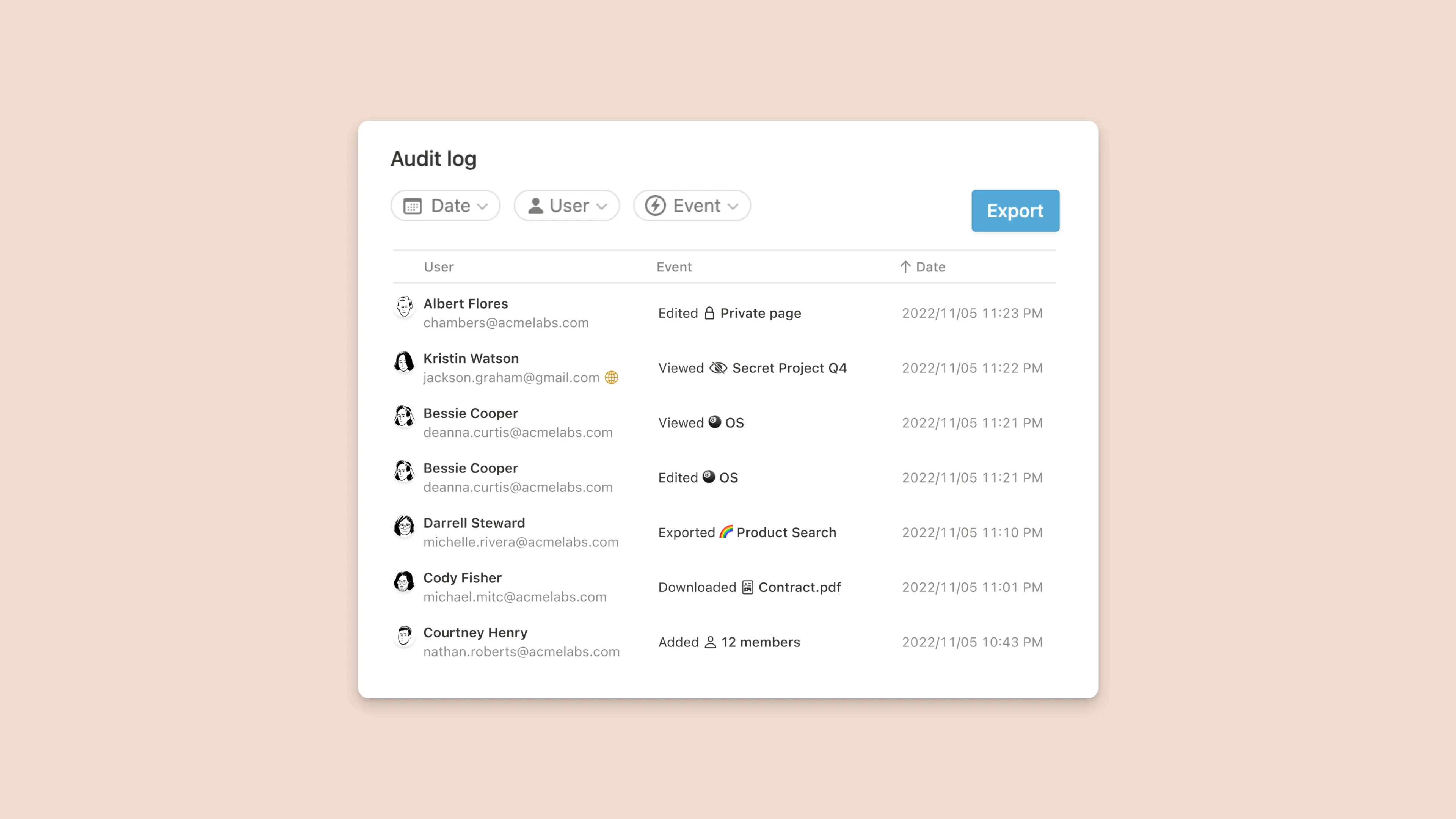 Audit log - hero