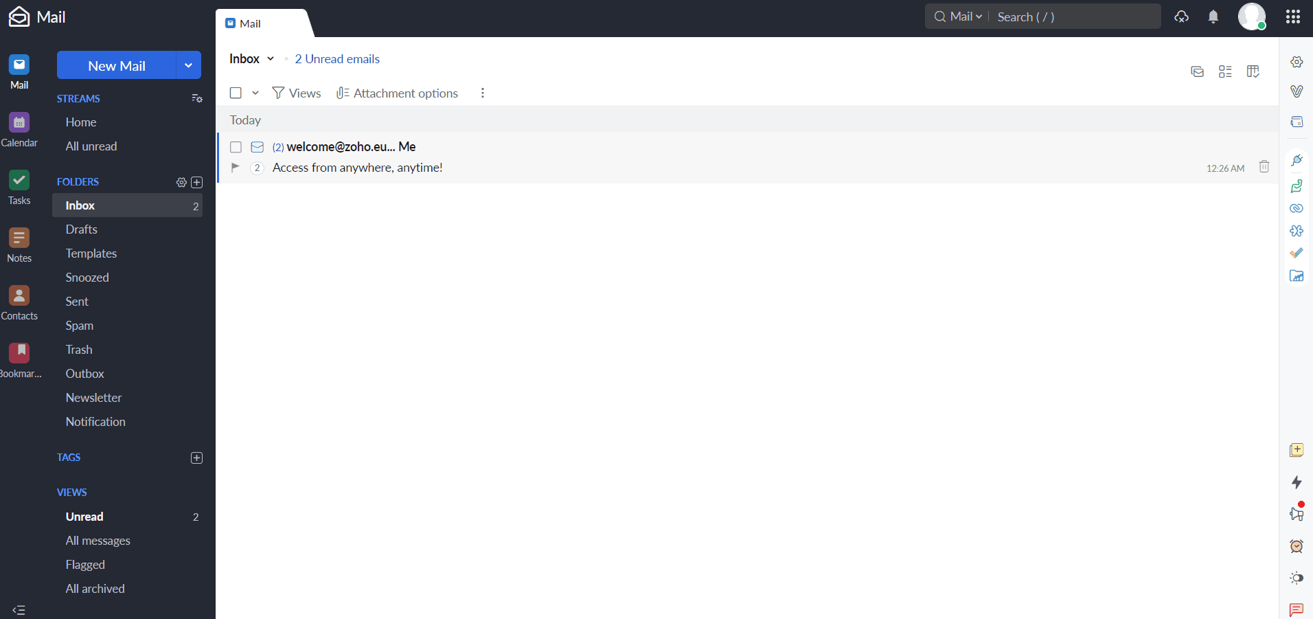 Source: Zoho Mail screenshot